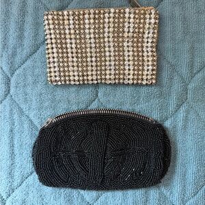 Two elegant vintage beaded coin purses